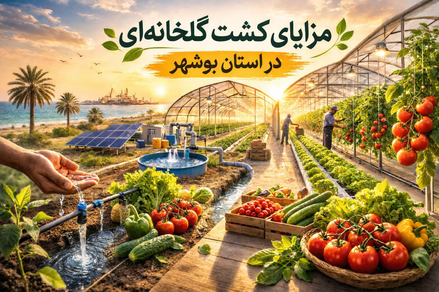 مزایای کشت گلخانه‌ای در استان بوشهر